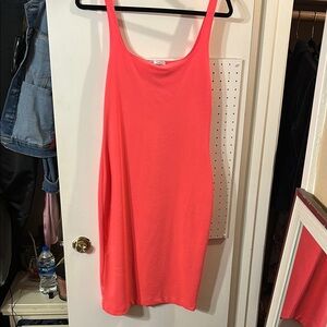 Vibrant Coral Sleeveless Dress